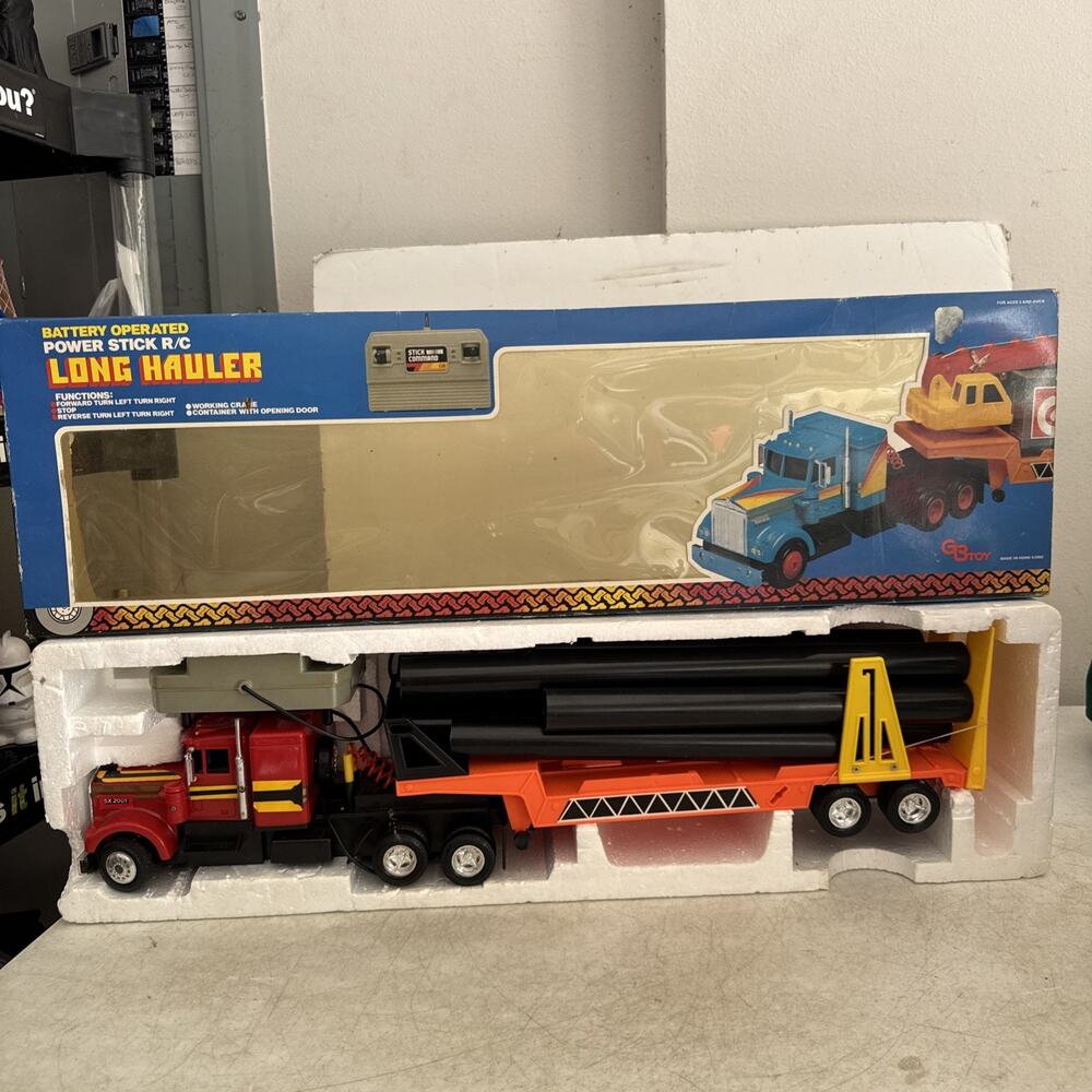 VTG Battery Operated Power Stick R/C Long Hauler GB Toy Pipe Hauler